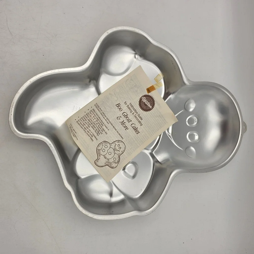1988 Wilton BOO Ghost Halloween Cake Pan 2105-1031 NOS w/ Insert & Instructions